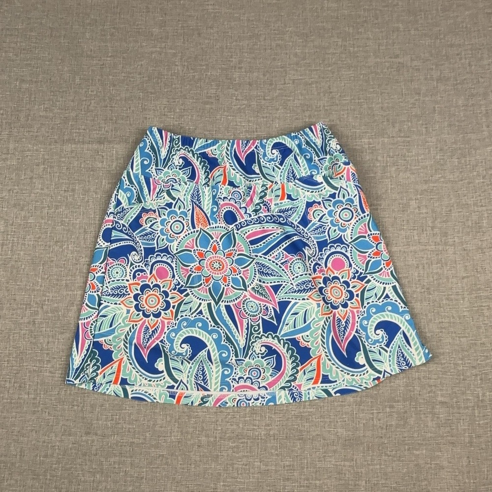 Skinz Swim Skirt Womens XS Multicolor Floral Nylon Spandex Paisley Print Lined
